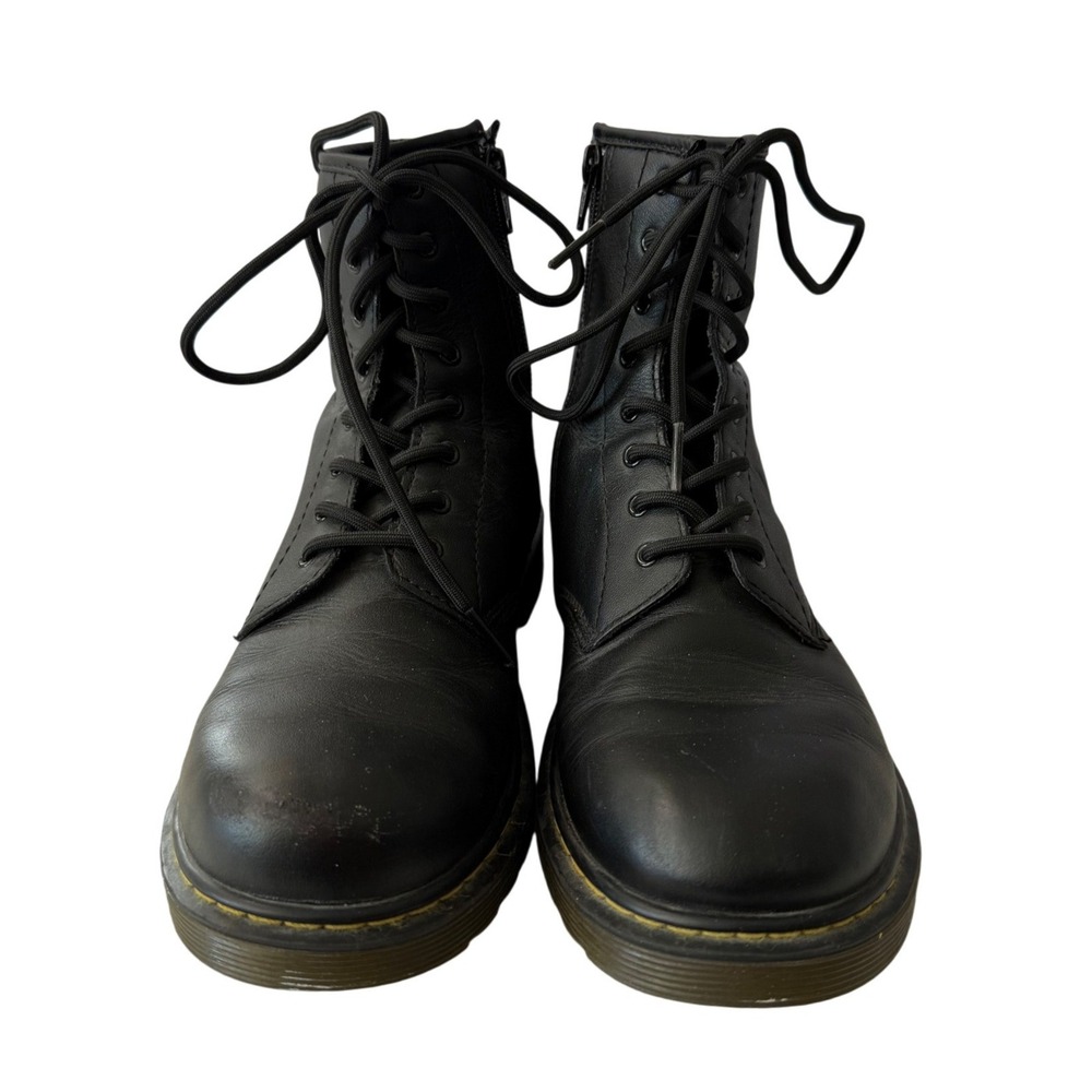 Dr Martens Black Leather Lace Up Side Zip Boots Womens US 7.5, Men's 6 EU 38